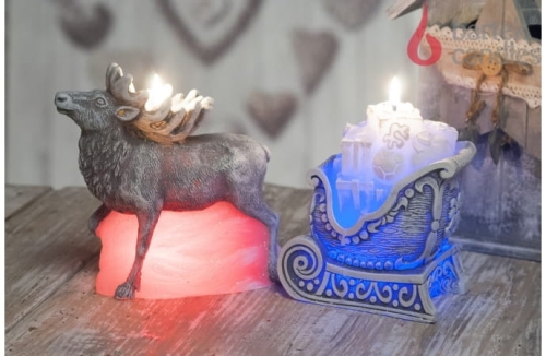 Świeca ozdobna RENIFER Z DIODĄ