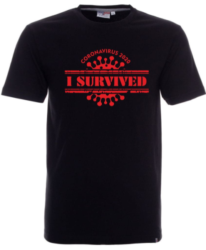 Koszulka z koronawirusem  I SURVIVED.  CORONAVIRUS 2020